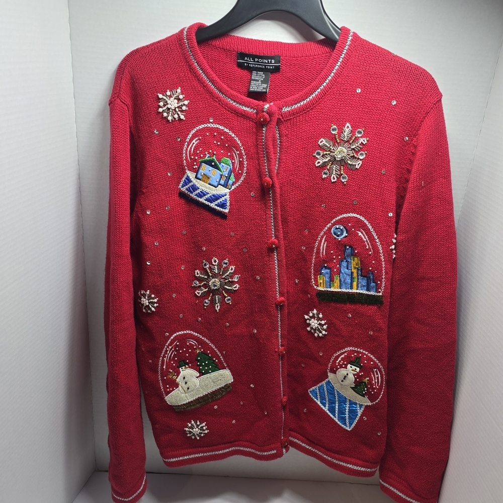 All Points Holiday Red Cardigan
